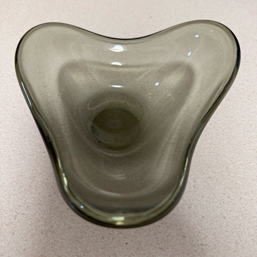 54. Vintage Holmegaard Vintage Smoked gray Glass Dish 1950’s signed - Picture 6 of 8